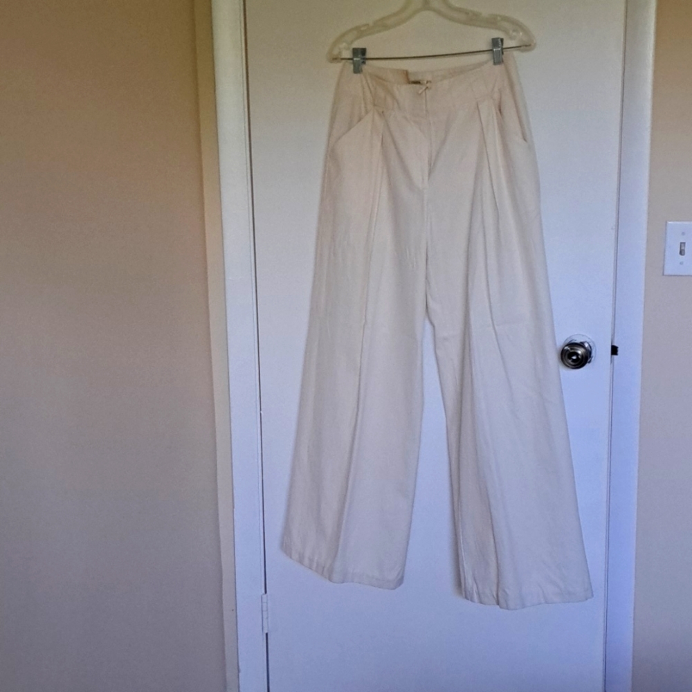 Max Studio Silk&Ctton blend. Highwaist Flare Pants Sz4  Excellent Condition